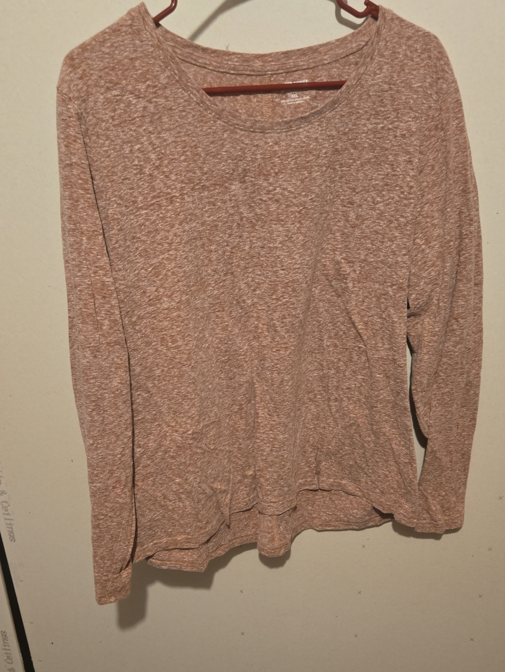 Duluth Trading Co Long-Sleeve Heathered Blush Crewneck